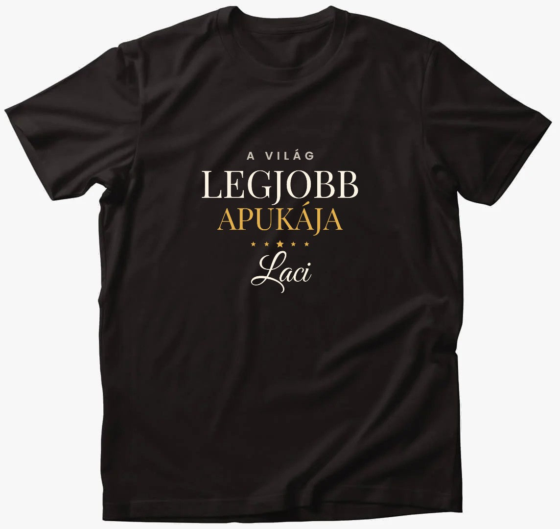 „A világ legjobb …” névre szóló póló – Fekete