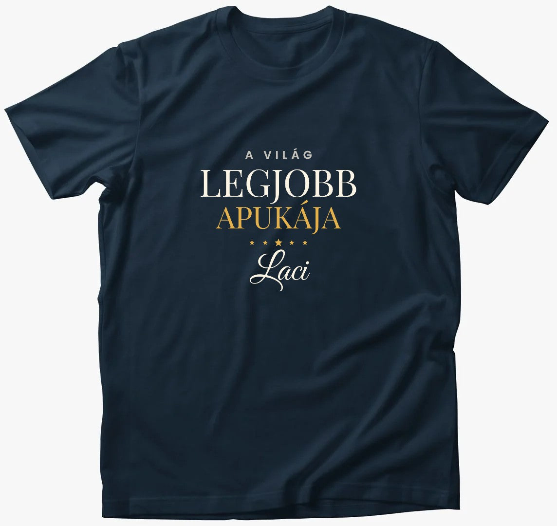 „A világ legjobb …” névre szóló póló – Tengerészkék