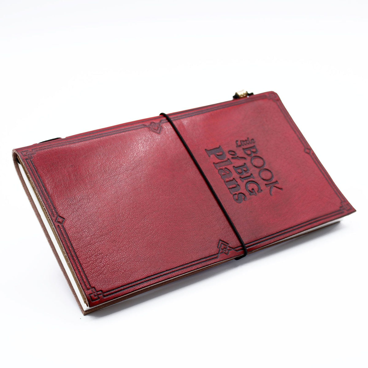 Kézműves bőrkötéses napló, 80 oldal – Little Book of Big Plans, piros