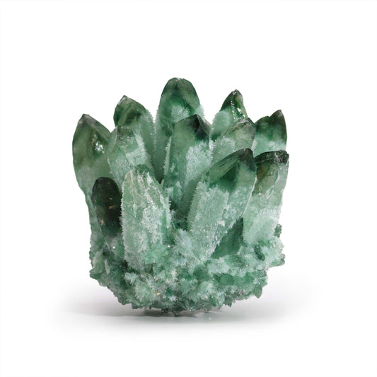 Kvarc kristálycsoport, kb. 8 cm – zöld fantomkvarc