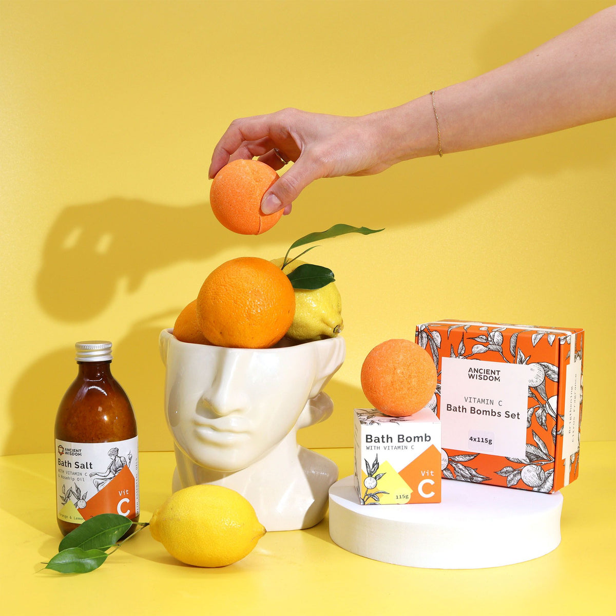 C-vitaminos fürdőbomba-szett – 4 aromaterápiás illat
