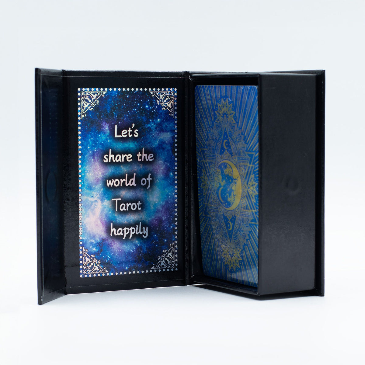 Holdarcos kék fóliás tarot kártya útmutatóval (angol nyelvű)