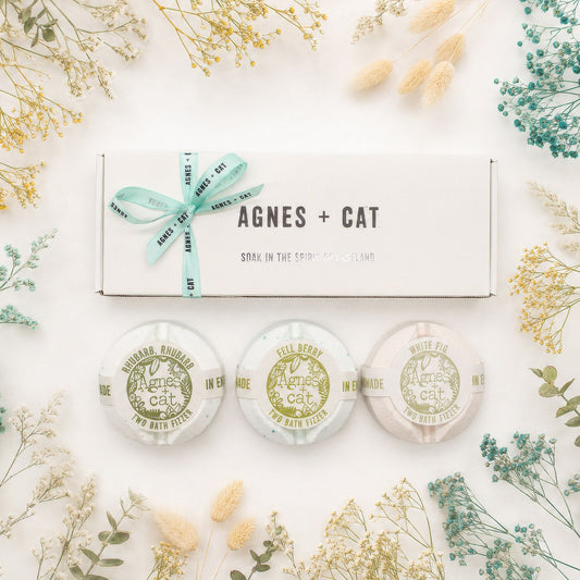 Agnes + Cat fürdőpezsgő-ajándékszett – bogyó & füge