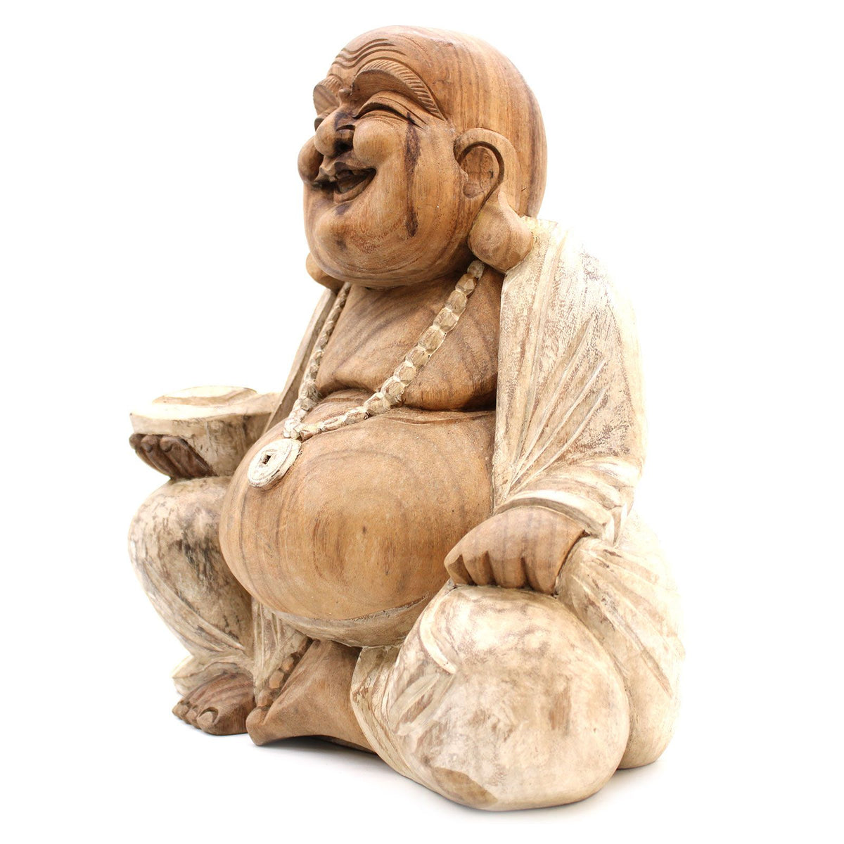 Kézzel faragott „Boldog Buddha” szobor – 40 cm