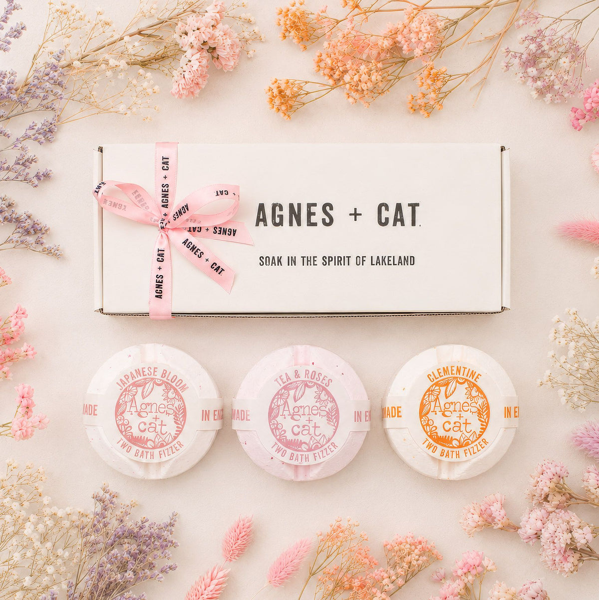 Agnes + Cat fürdőpezsgő-ajándékszett – virág & citrus