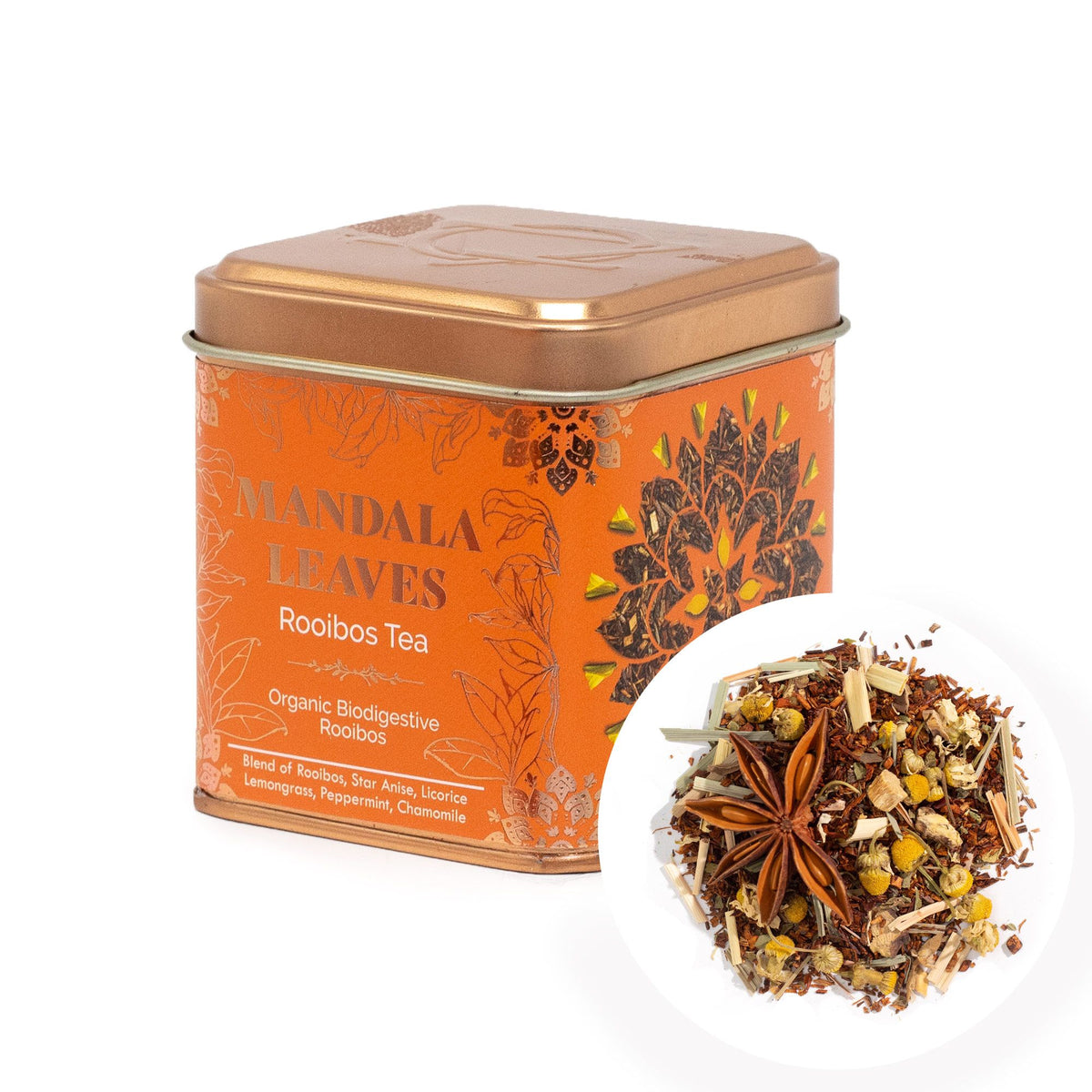 Bio rooibos „emésztés” teakeverék – 50 g, fémdobozban