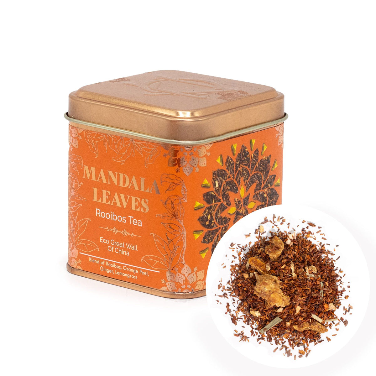 Rooibos tea narancshéjjal és gyömbérrel – 50 g, fémdobozban