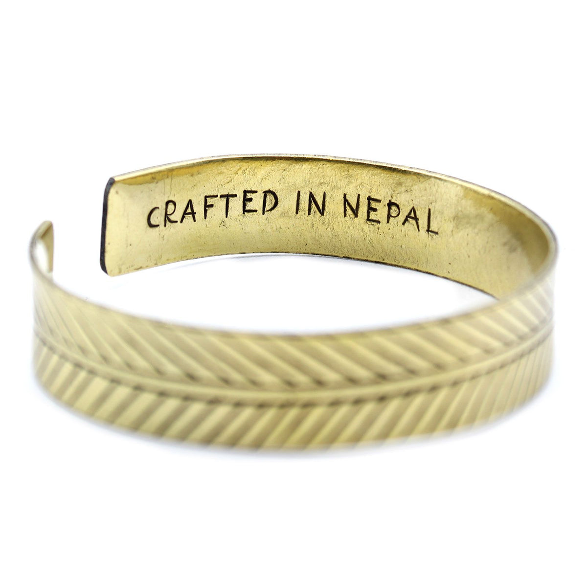 Tibeti karkötő, sárgaréz – széles levélminta
