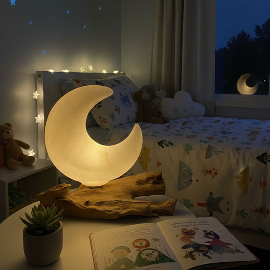 „DriftGlow” félholdas repesztett üveglámpa – szürke