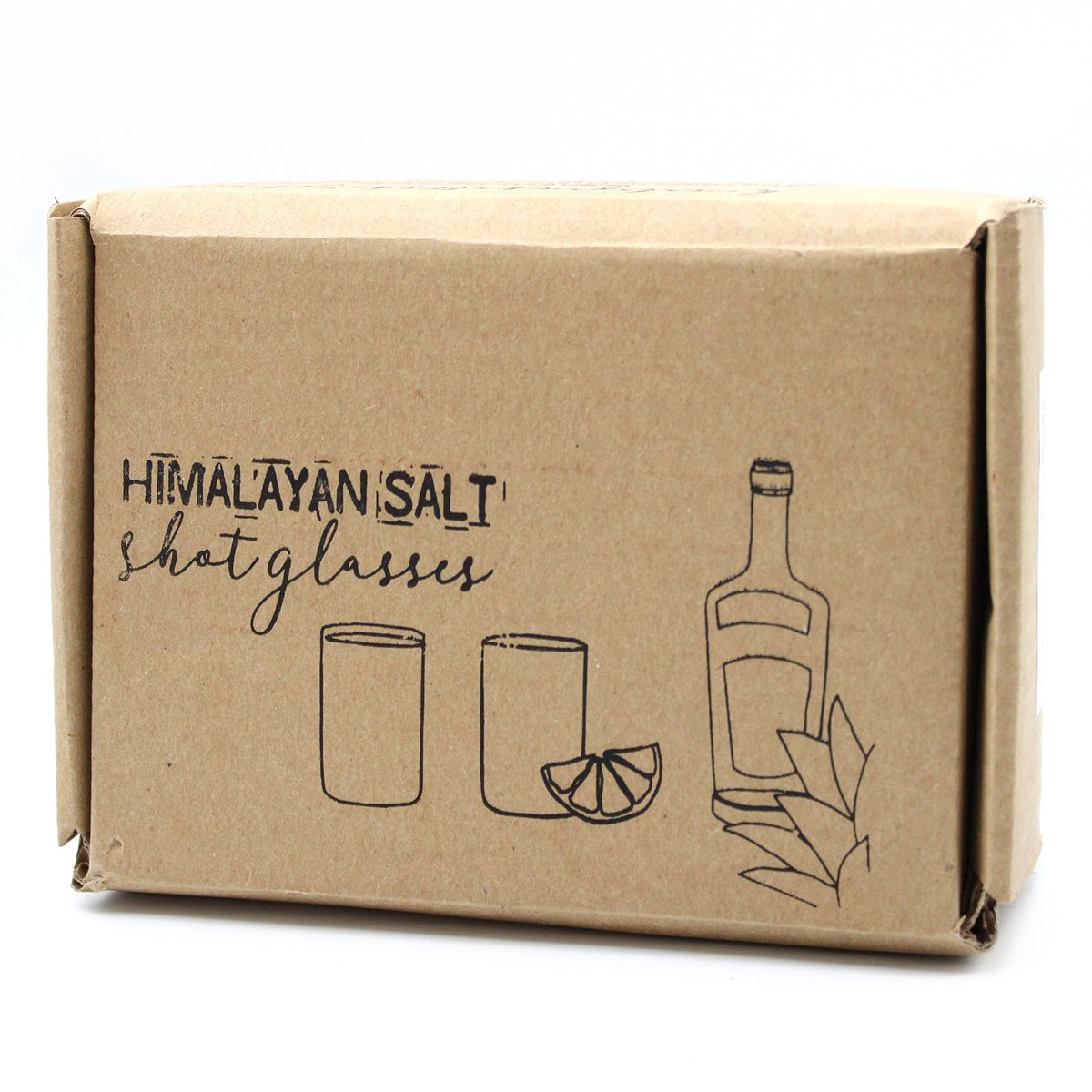 Himalájai só feles poharak – 2 db, fa tartóval